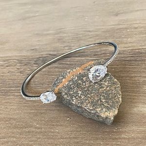 New Nordstrom Oval and pear cut cubic zirconia on a slender pavé cuff bracelet
